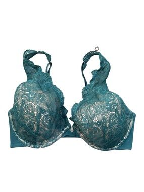 ThirdLove 24/7 Lace Contour Plunge Bra 32E 1/2 Underwire Green Date Padded